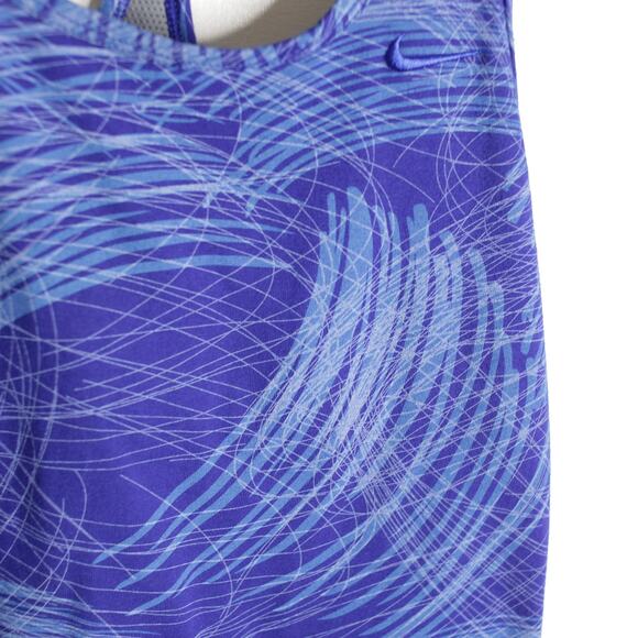 Nike Dri-fit Blue Paint Line Design Racerback Tank Medium - Picture 3 of 6